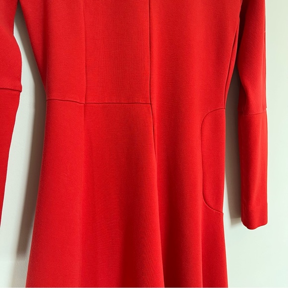 COS Red Asymmetrical Midi Dress Long Sleeve Festive Christmas Primary Red Size 6 - Picture 9 of 13